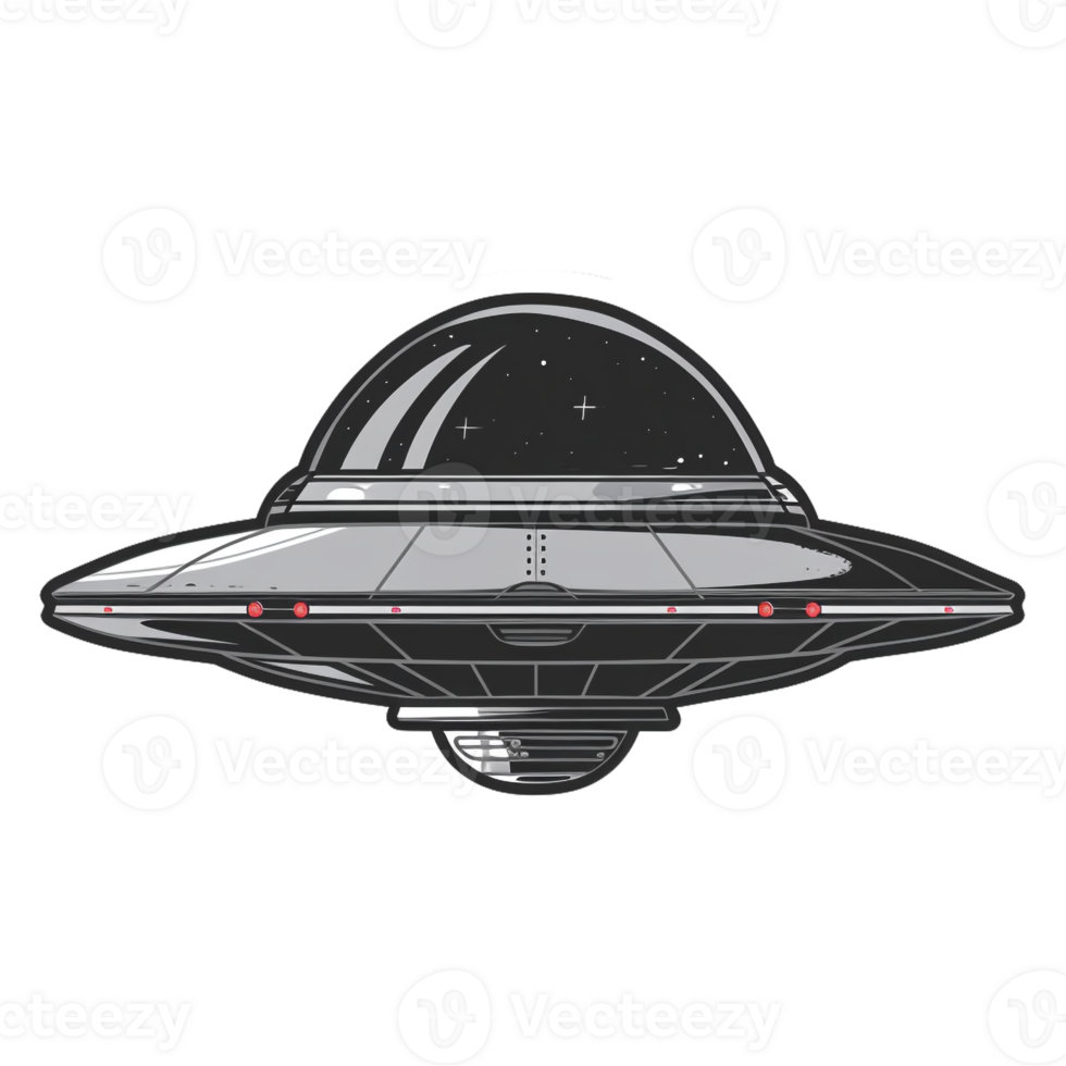 AI generated Sticker of a UFO Ship On a Transparent Background - Ai Generated png