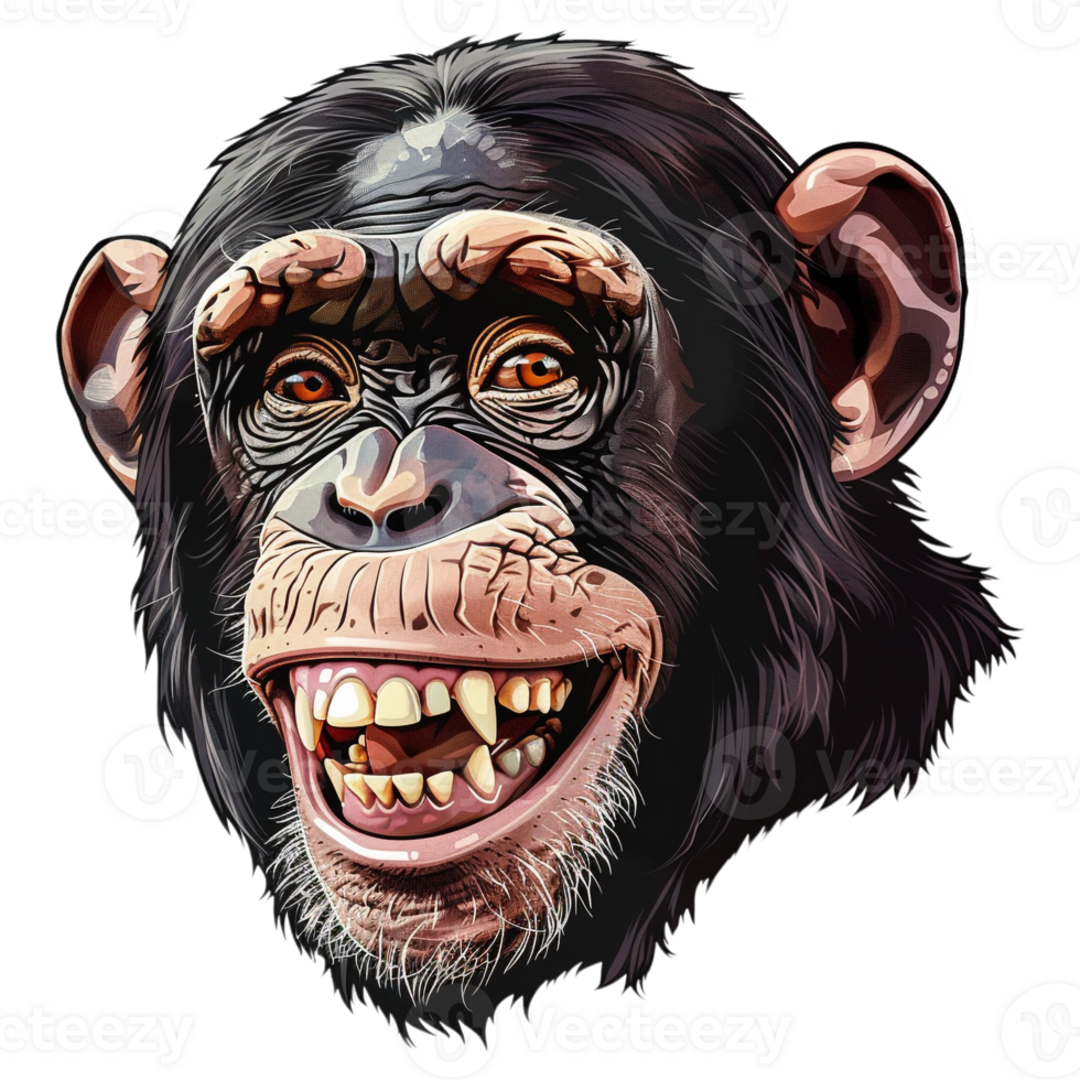 AI generated Sticker of a Monkey On a Transparent Background - Ai Generated png