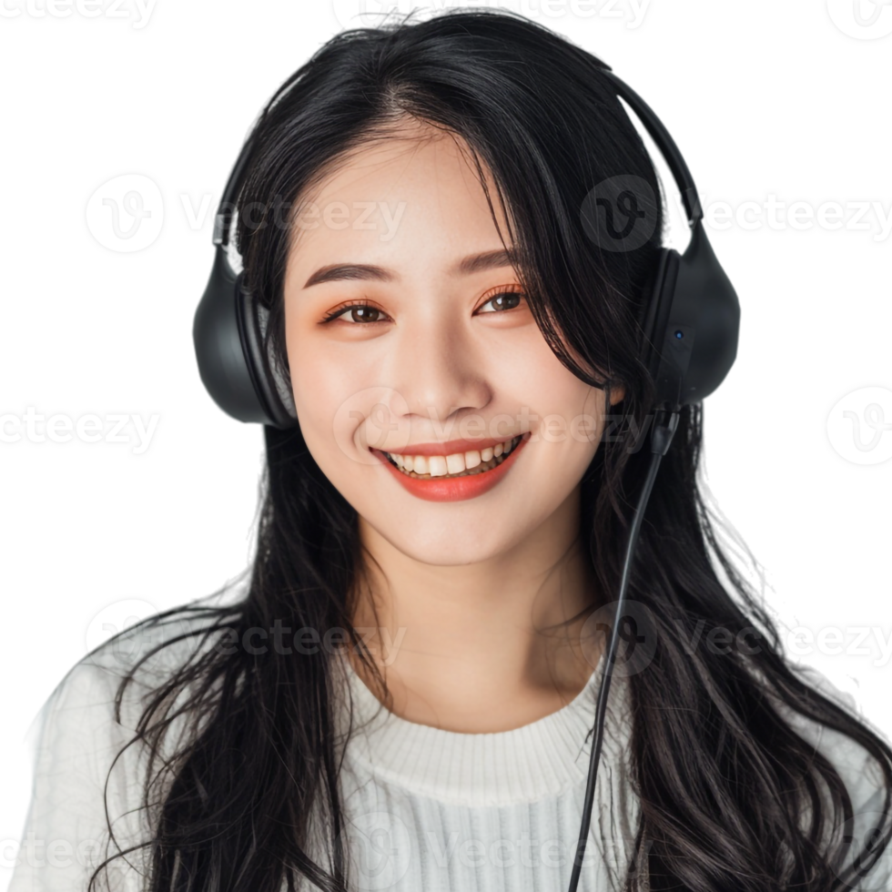 AI generated Online Customer Service Agent With Microphone on Transparent background - Ai Generated png