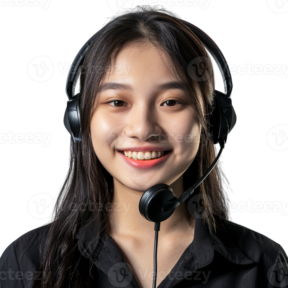 AI generated Online Customer Service Agent With Microphone on Transparent background - Ai Generated png