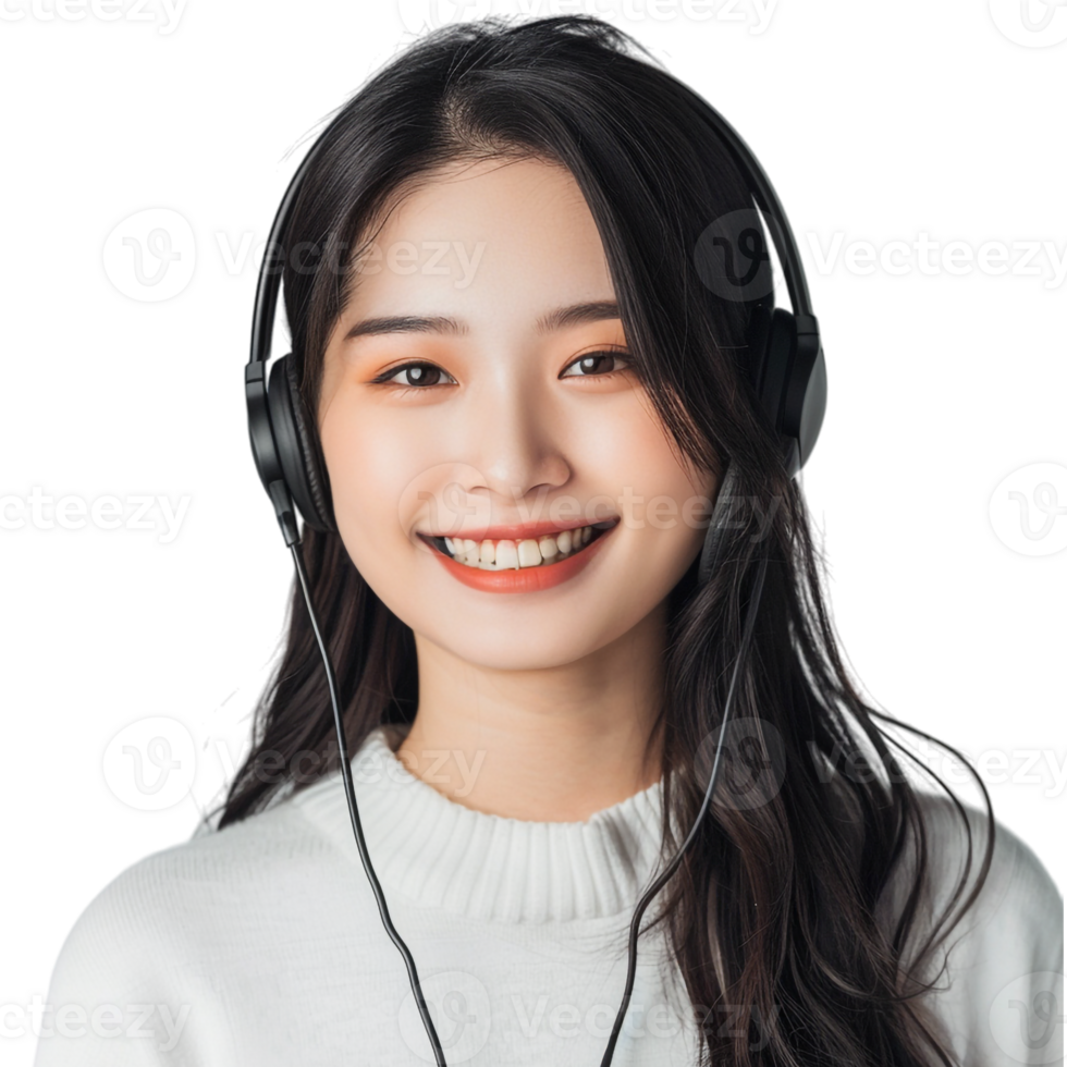 AI generated Online Customer Service Agent With Microphone on Transparent background - Ai Generated png