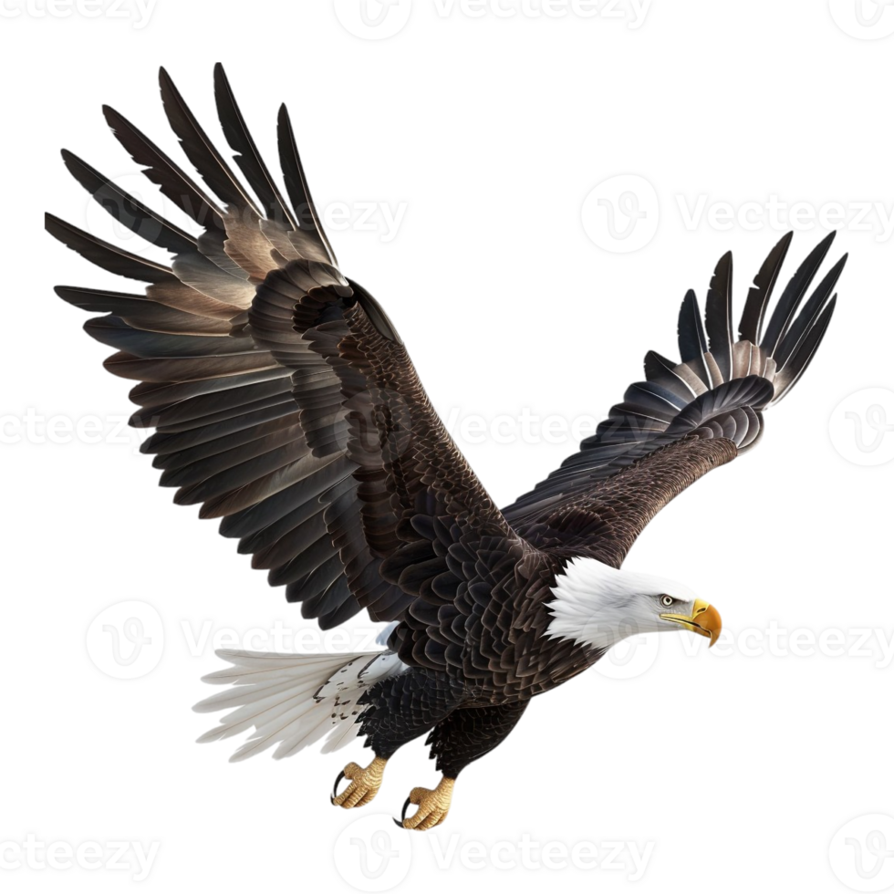 AI generated 3D Rendering of a American Eagle on Transparent Background - Ai Generated png