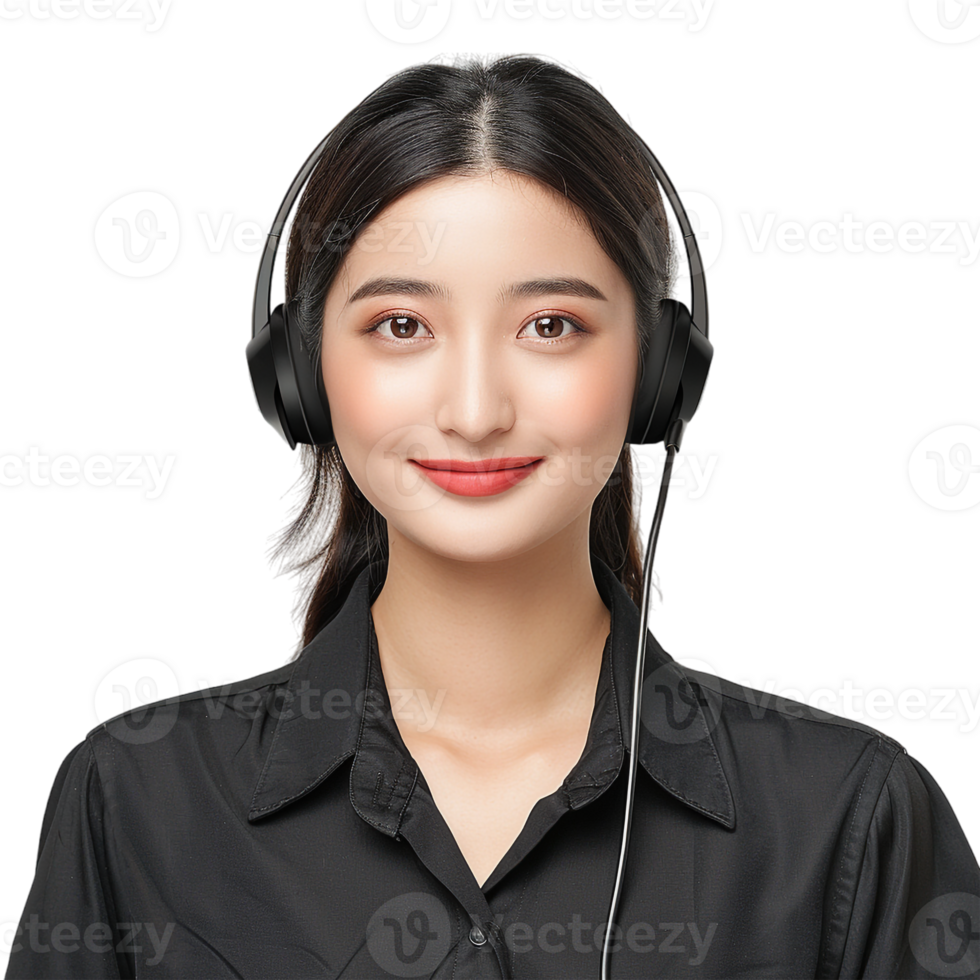 AI generated Online Customer Service Agent With Microphone on Transparent background - Ai Generated png
