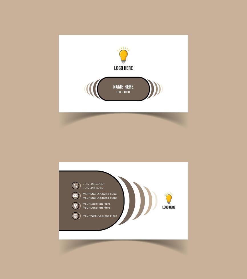 Modern and creative business card template design. Minimal style, clean double sided business card layout. vector