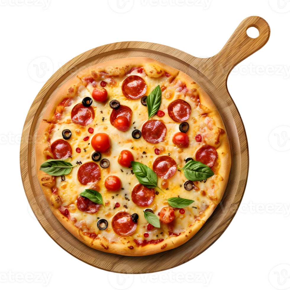 AI generated 3D Rendering of a Tasty Pizza on Transparent Background - Ai Generated png