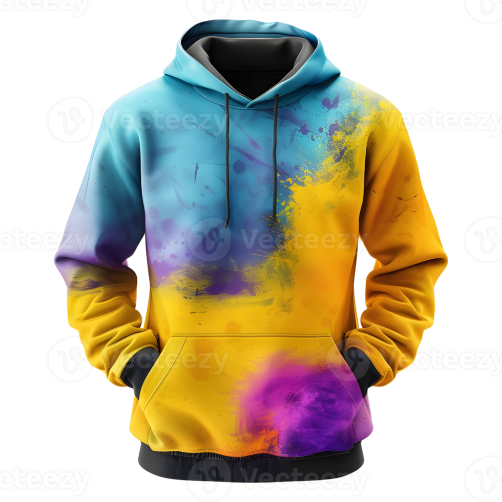 ai gerado 3d Renderização do uma inverno moletom com capuz em transparente fundo - ai gerado png
