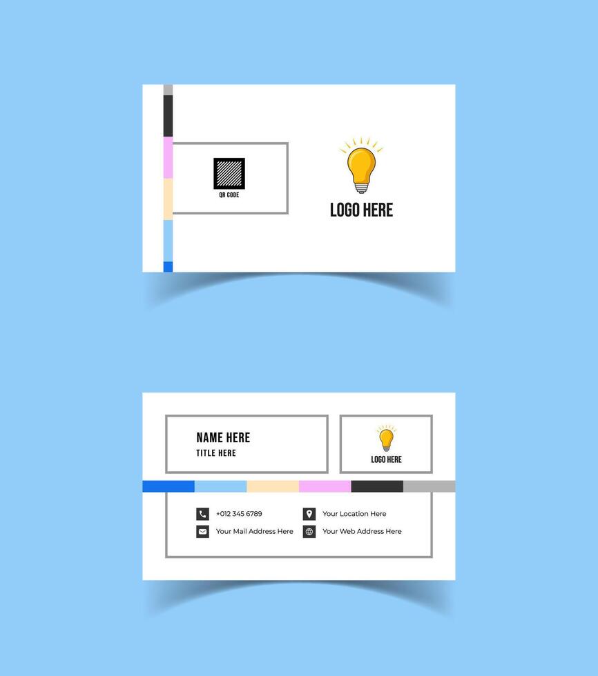 Modern and creative business card template design. Minimal style, clean double sided business card layout. vector