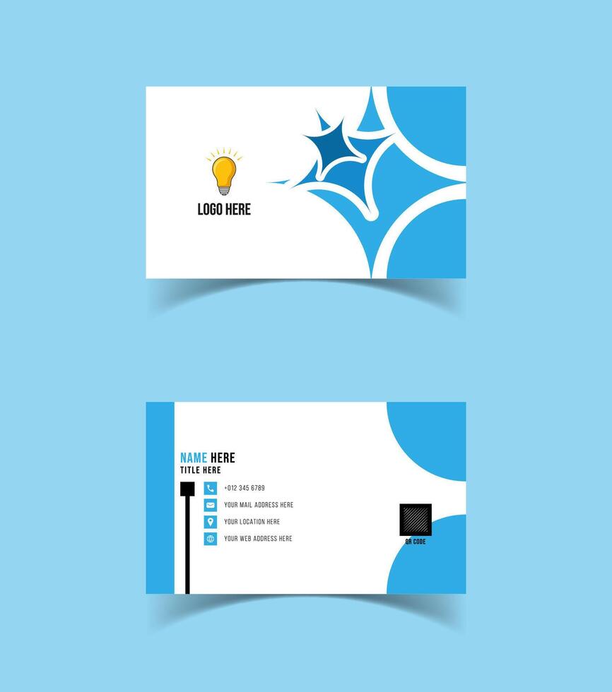 Modern and creative business card template design. Minimal style, clean double sided business card layout. vector