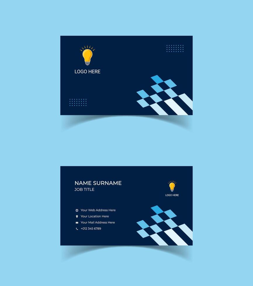 Modern and creative business card template design. Minimal style, clean double sided business card layout. vector