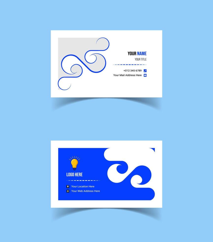 Modern and creative business card template design. Minimal style, clean double sided business card layout. vector