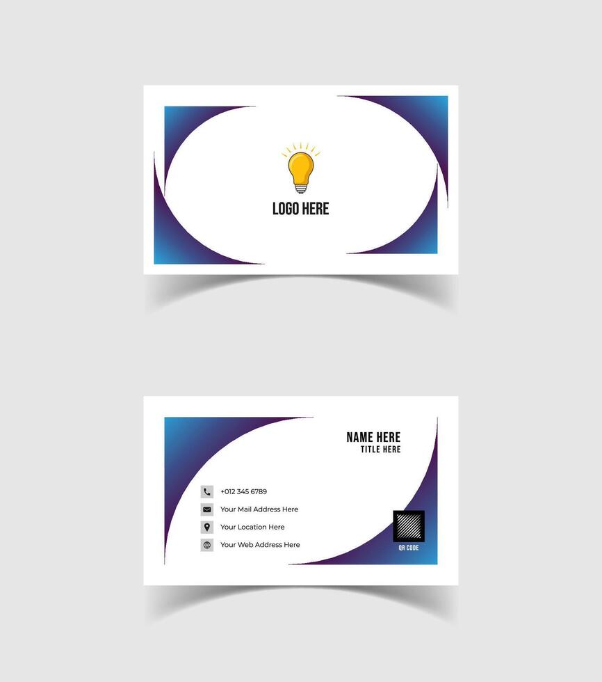 Modern and creative business card template design. Minimal style, clean double sided business card layout. vector