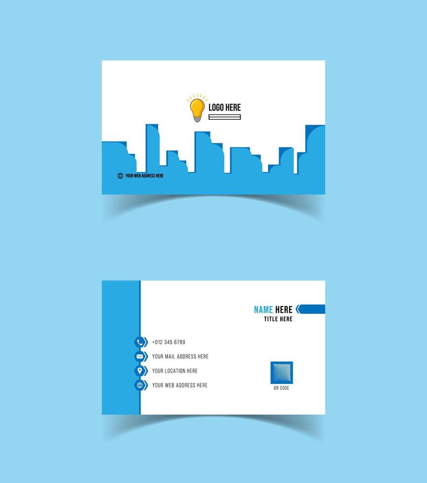 Modern and creative business card template design. Minimal style, clean double sided business card layout. vector