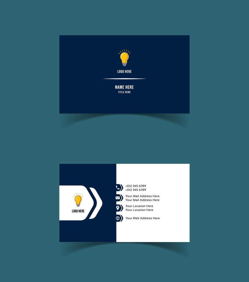 Modern and creative business card template design. Minimal style, clean double sided business card layout. vector