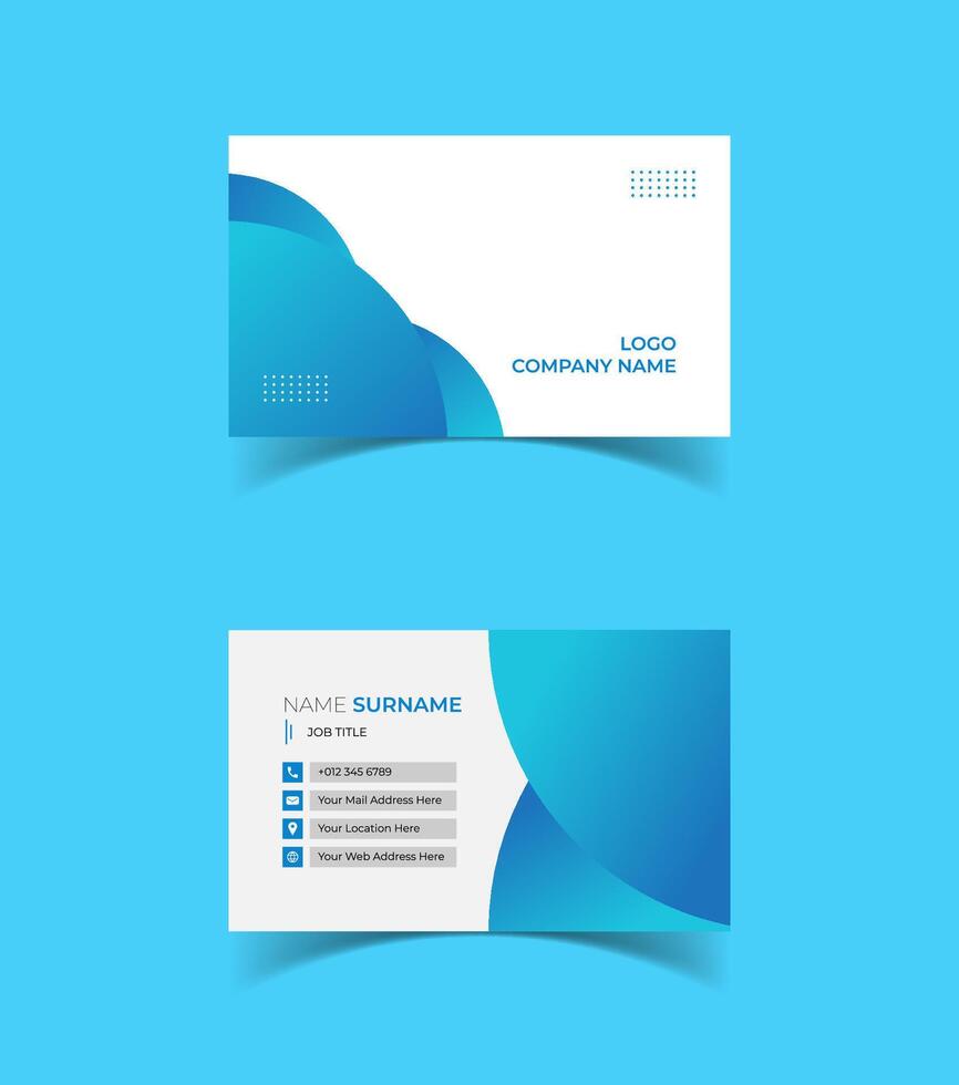 Modern and creative business card template design. Minimal style, clean double sided business card layout. vector