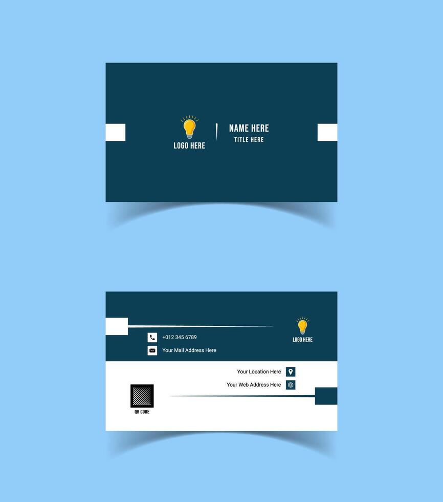 Modern and creative business card template design. Minimal style, clean double sided business card layout. vector