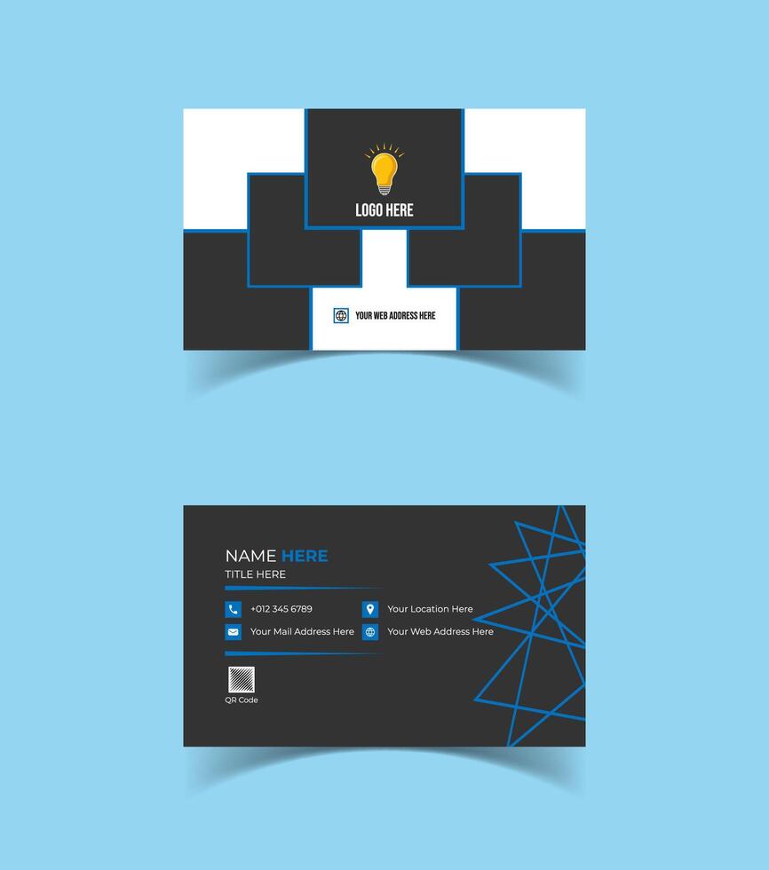 Modern and creative business card template design. Minimal style, clean double sided business card layout. vector