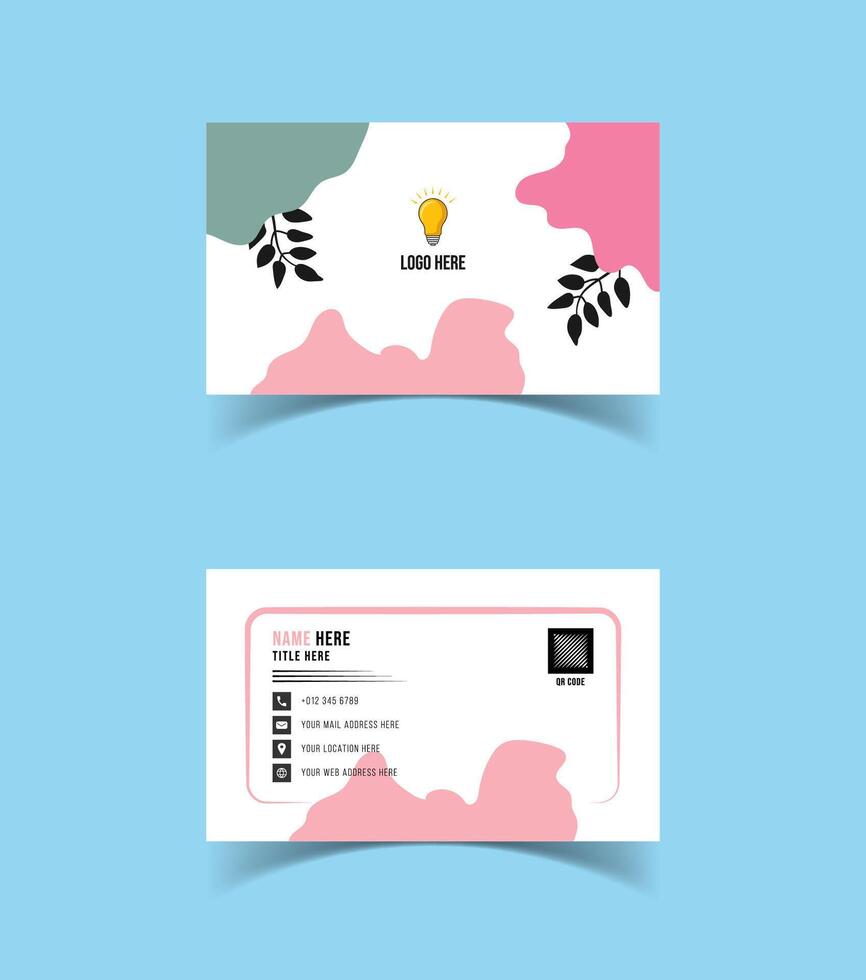 Modern and creative business card template design. Minimal style, clean double sided business card layout. vector