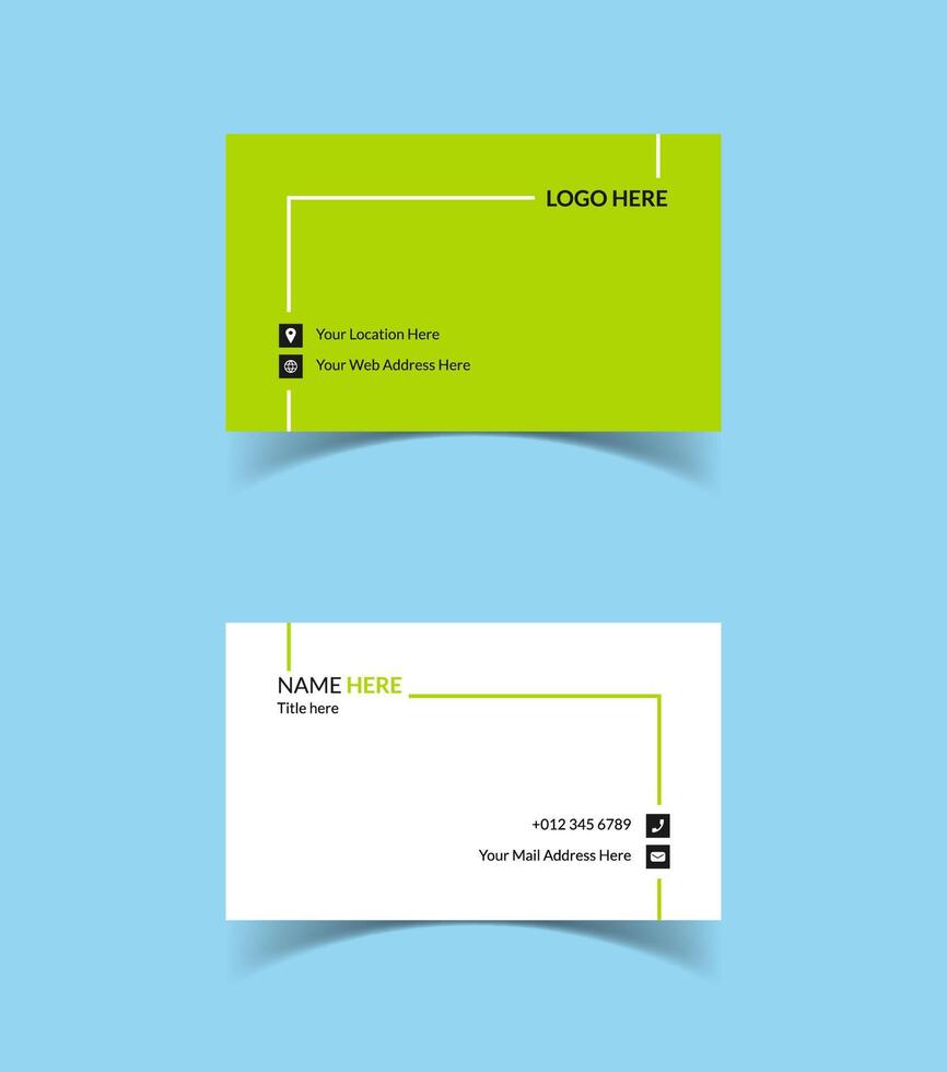 Modern and creative business card template design. Minimal style, clean double sided business card layout. vector