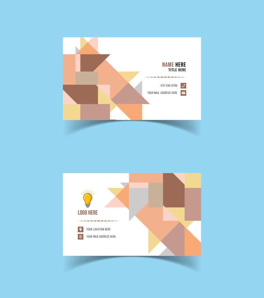 Modern and creative business card template design. Minimal style, clean double sided business card layout. vector