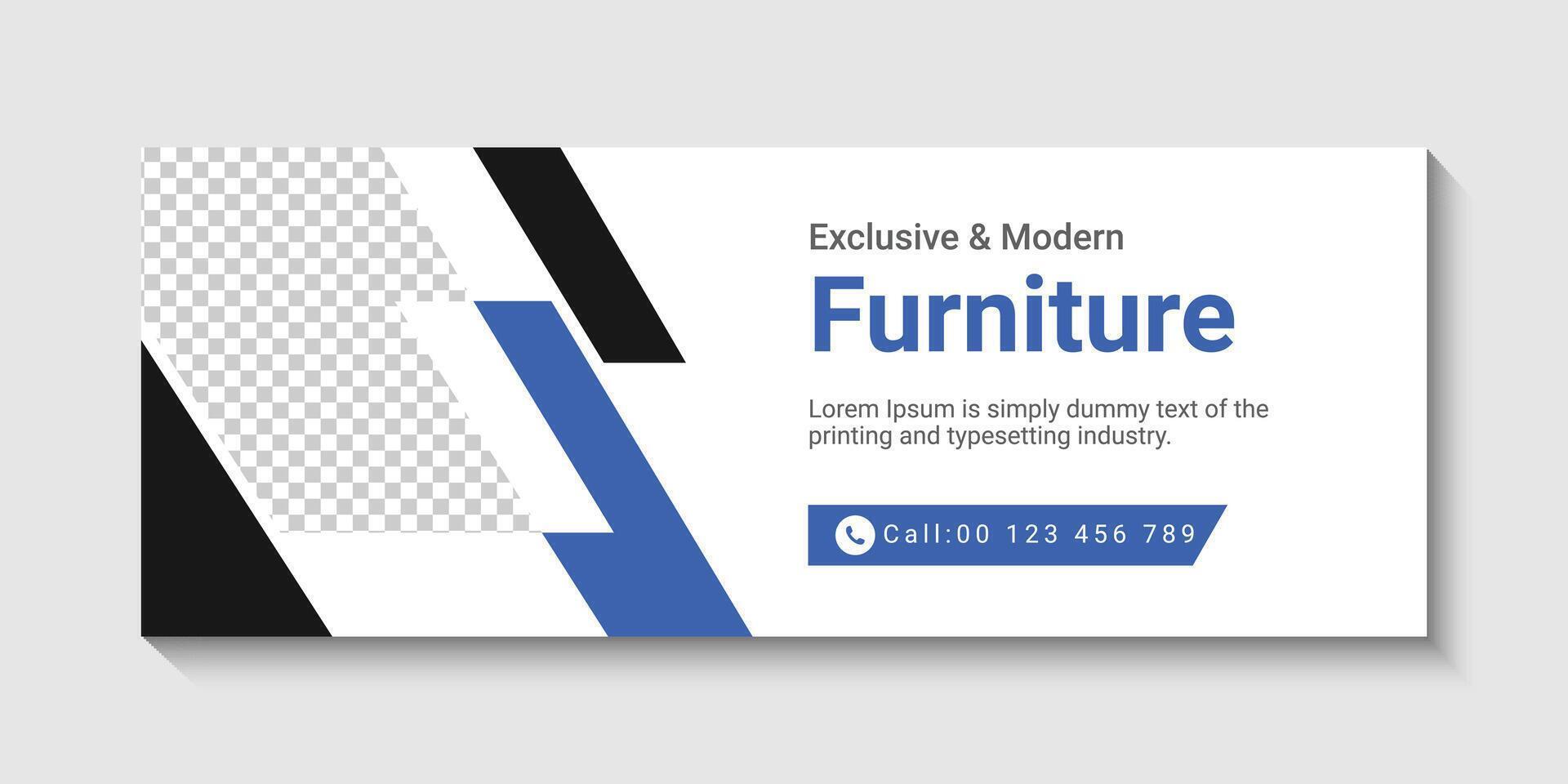 free social media furniture  web banner design template vector