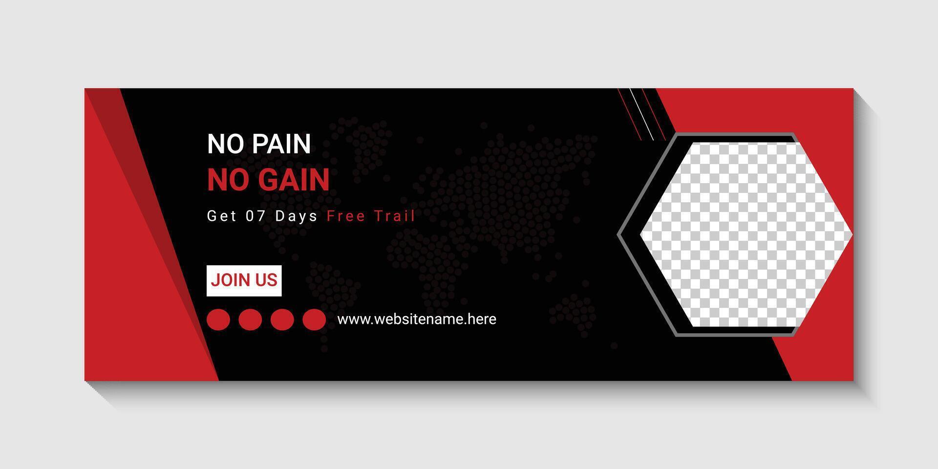 Free vector  fitness gym social media  web banner design template