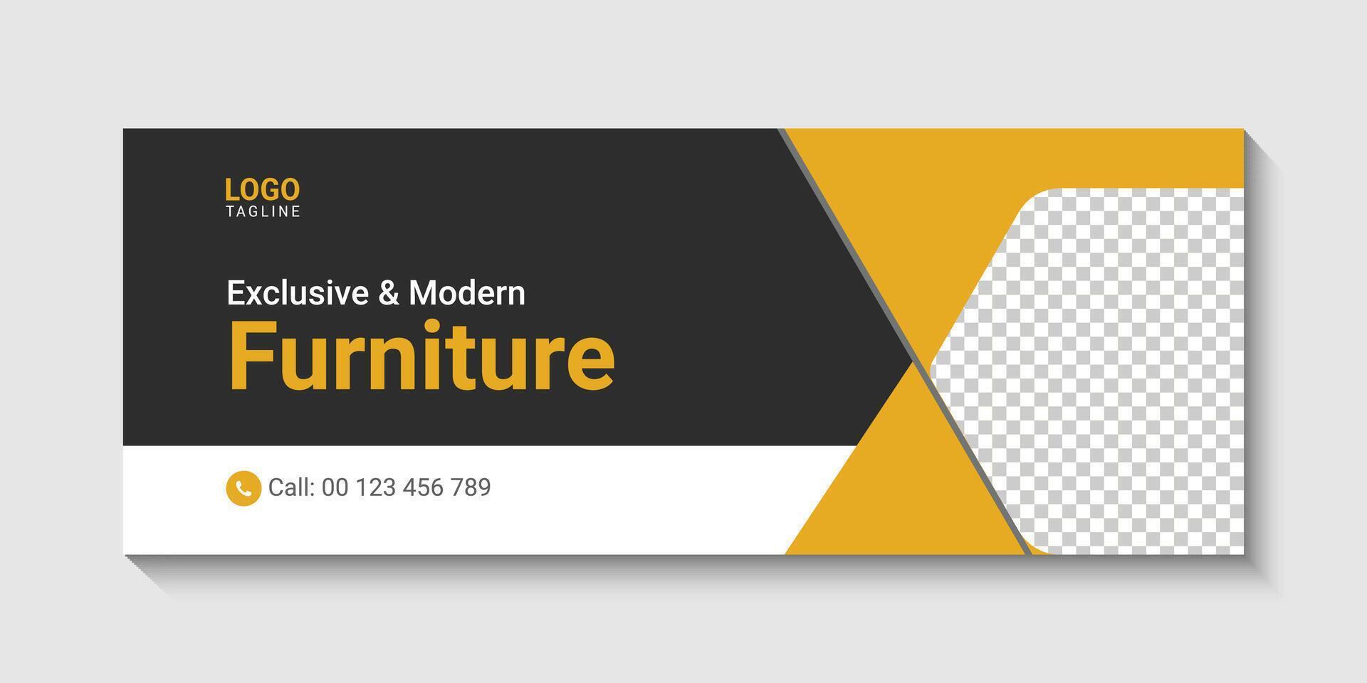 free social media furniture  web banner design template vector