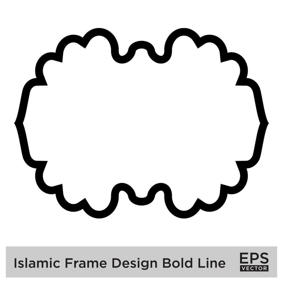 Islamic Frame Design Bold Line Black Stroke silhouettes Design pictogram symbol visual illustration vector