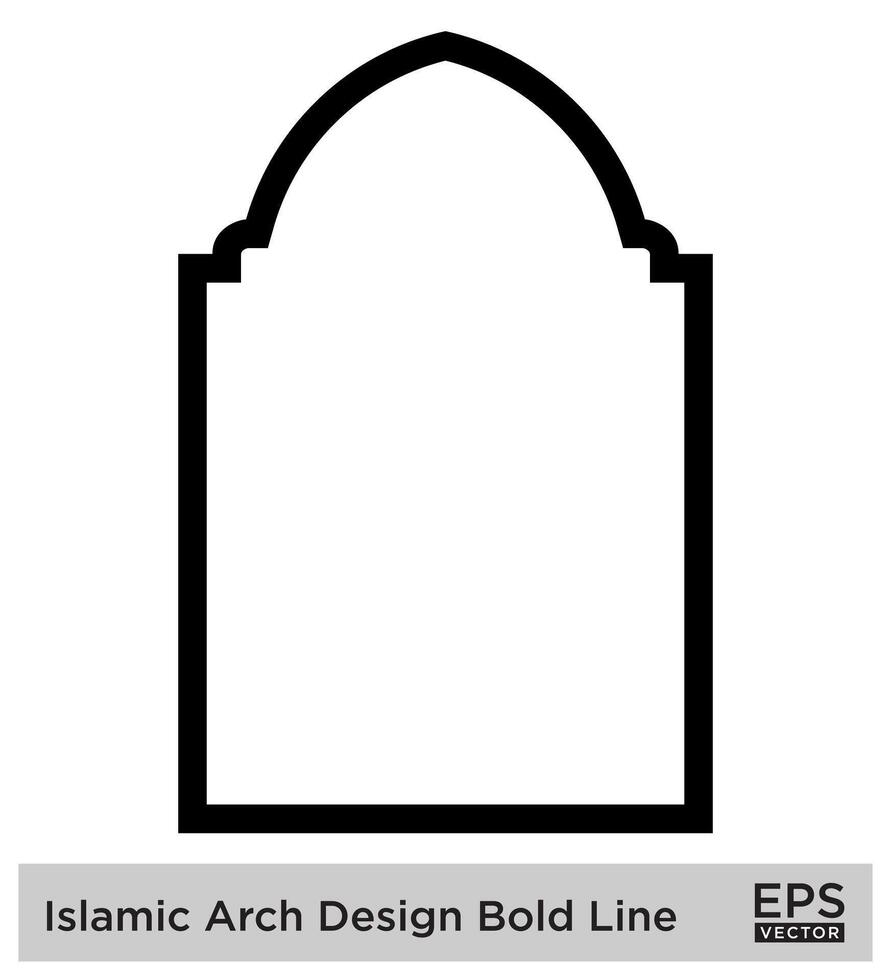 Islamic Arch Design Bold Line Outline Linear Black Stroke silhouettes Design pictogram symbol visual illustration vector