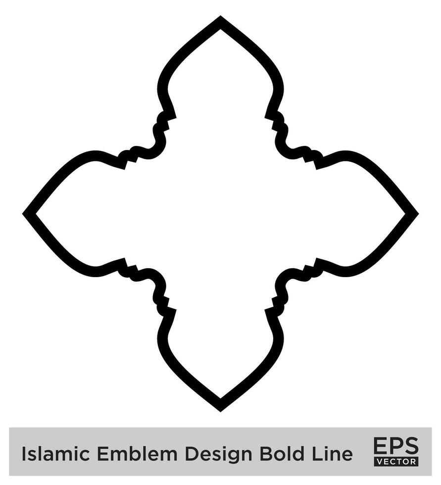 Islamic Amblem Design Bold Line Black Stroke silhouettes Design pictogram symbol visual illustration vector