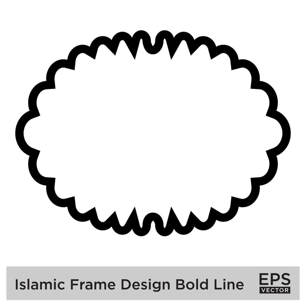 Islamic Frame Design Bold Line Black Stroke silhouettes Design pictogram symbol visual illustration vector