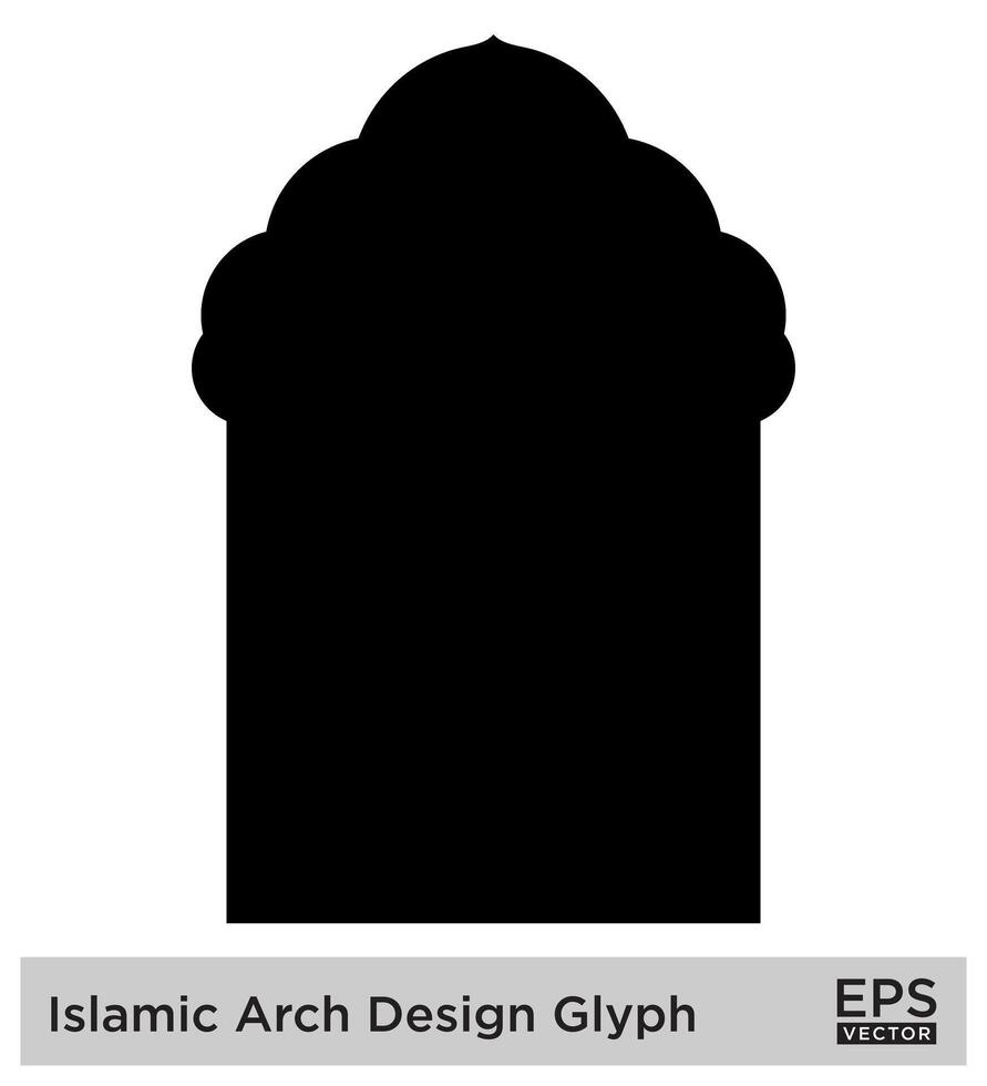 Islamic Arch Design Glyph Black Filled silhouettes Design pictogram symbol visual illustration vector