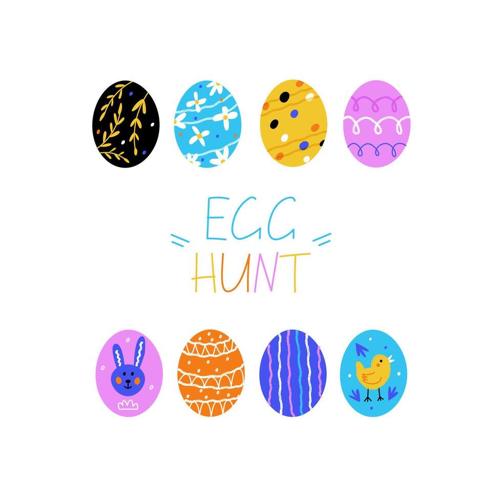 Poster with easter eggs vector