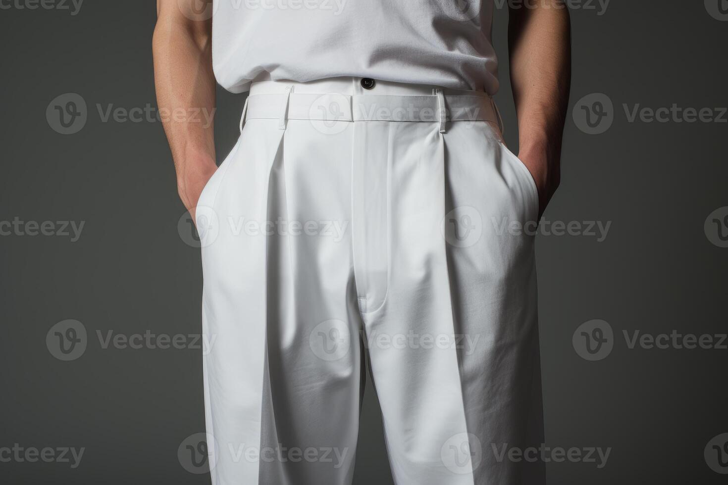 AI generated Pristine White cheap pants. Generate Ai photo