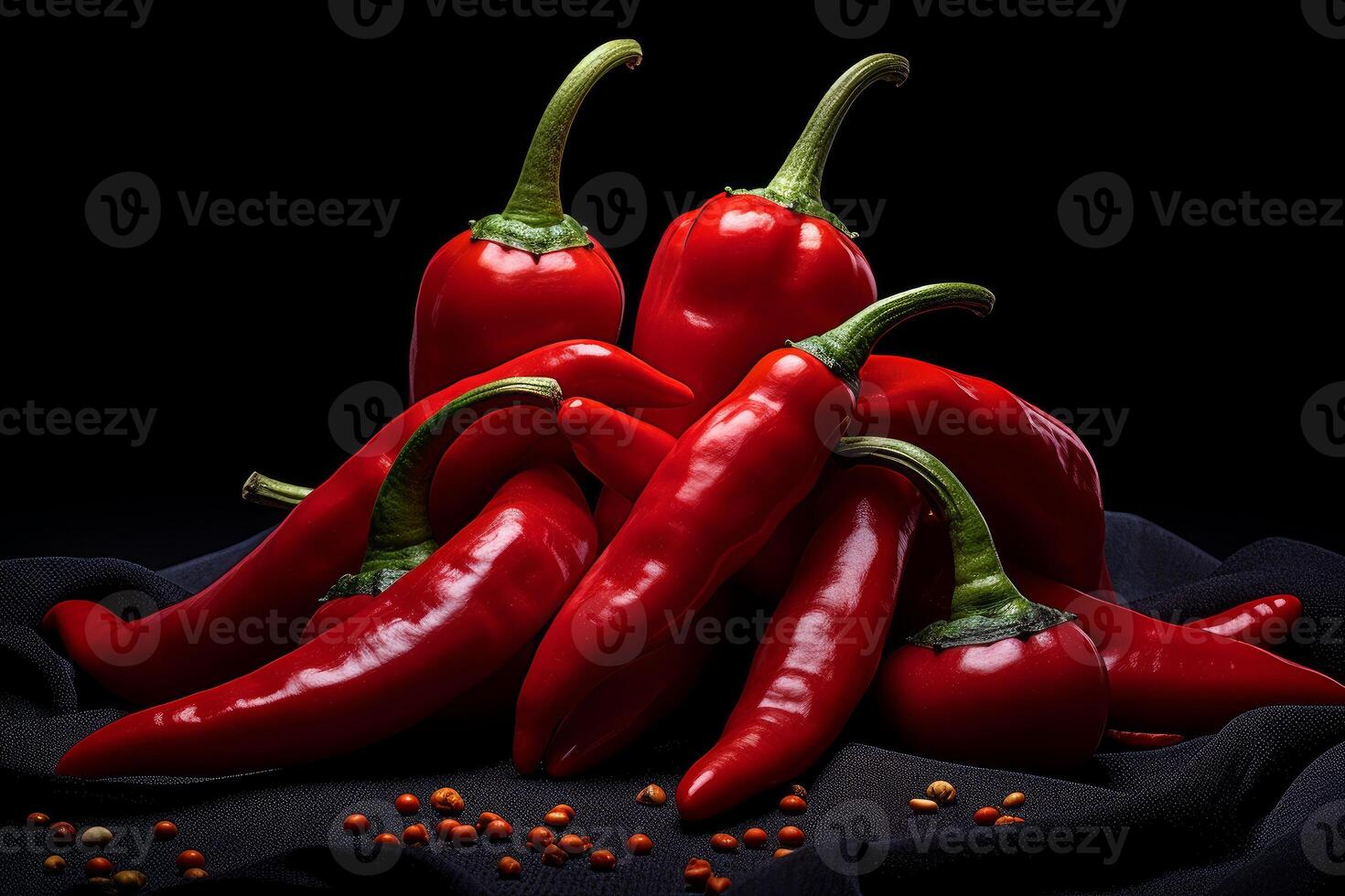 AI generated Vibrant Red chili peppers. Generate Ai photo