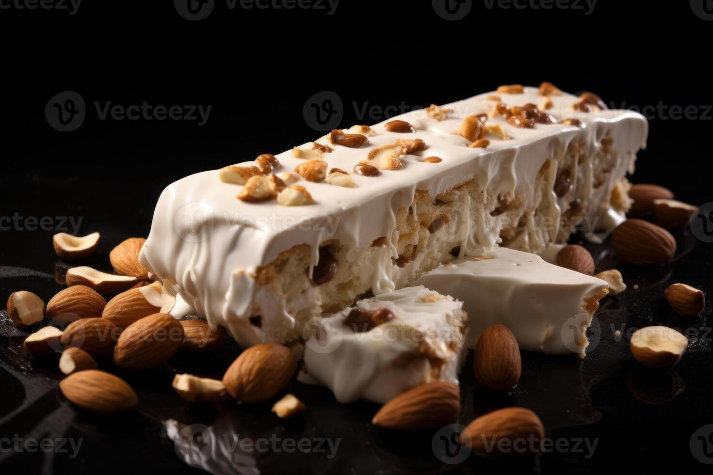 ai generado indulgente de nuez turrón. generar ai foto