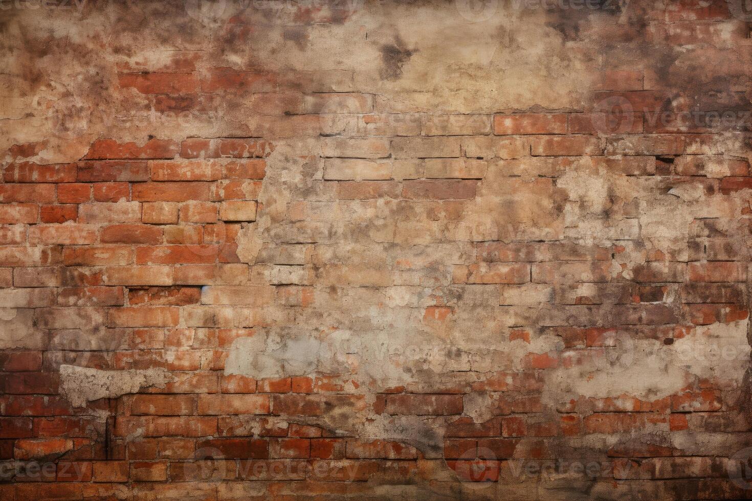 AI generated Antiquated Old brick wall. Generate Ai photo