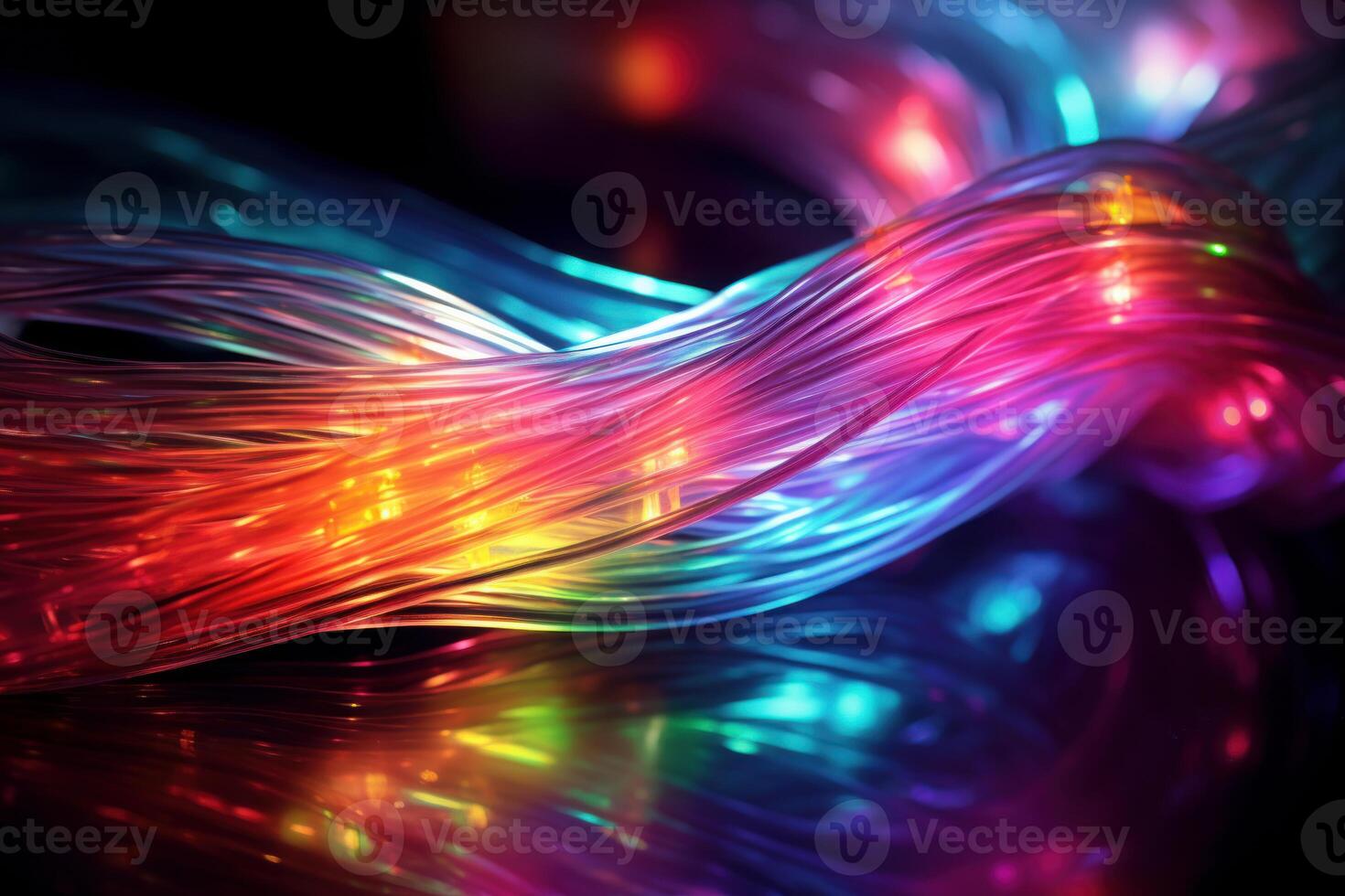AI generated High-capacity Optic cable internet connection. Generate Ai photo