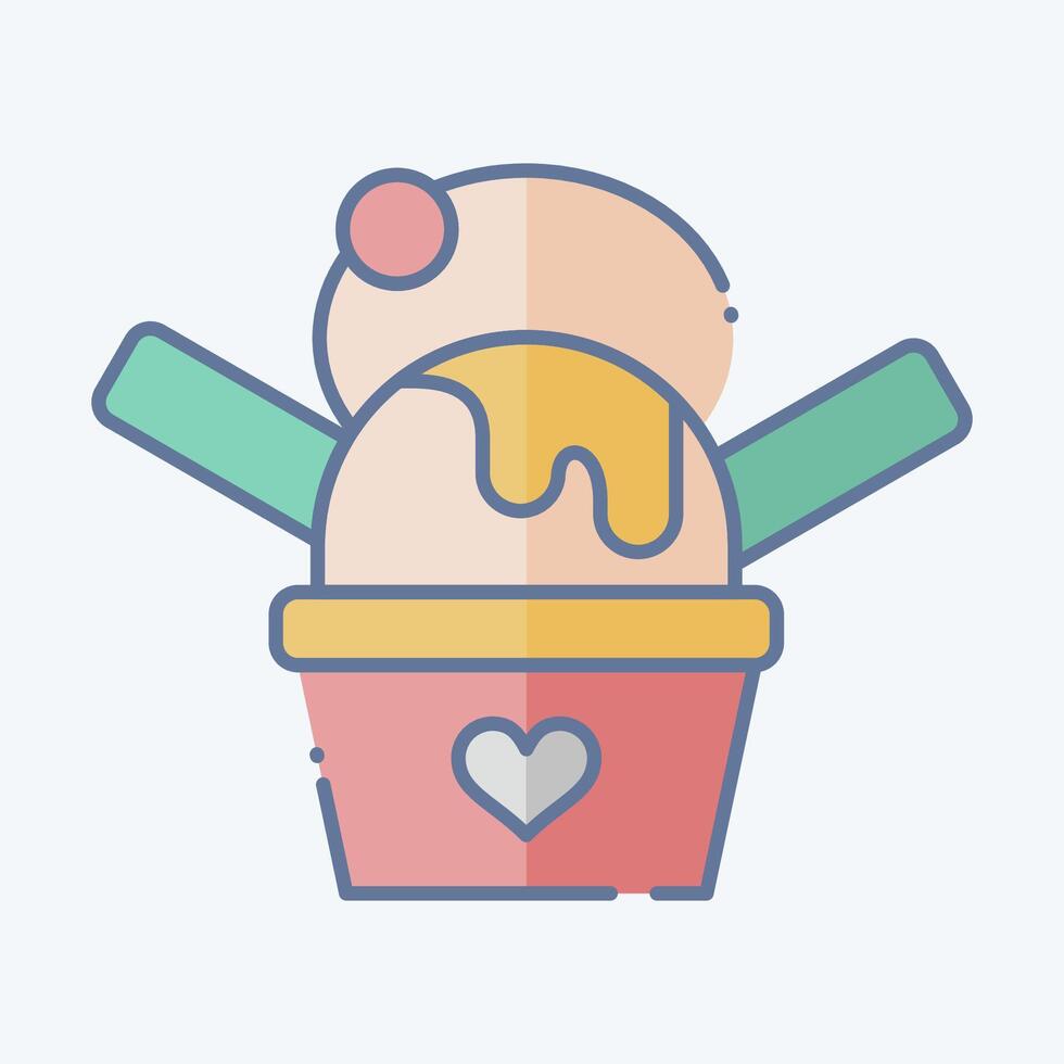 Icon Ice cream. related to Kindergarten symbol. doodle style. simple design editable. simple illustration vector