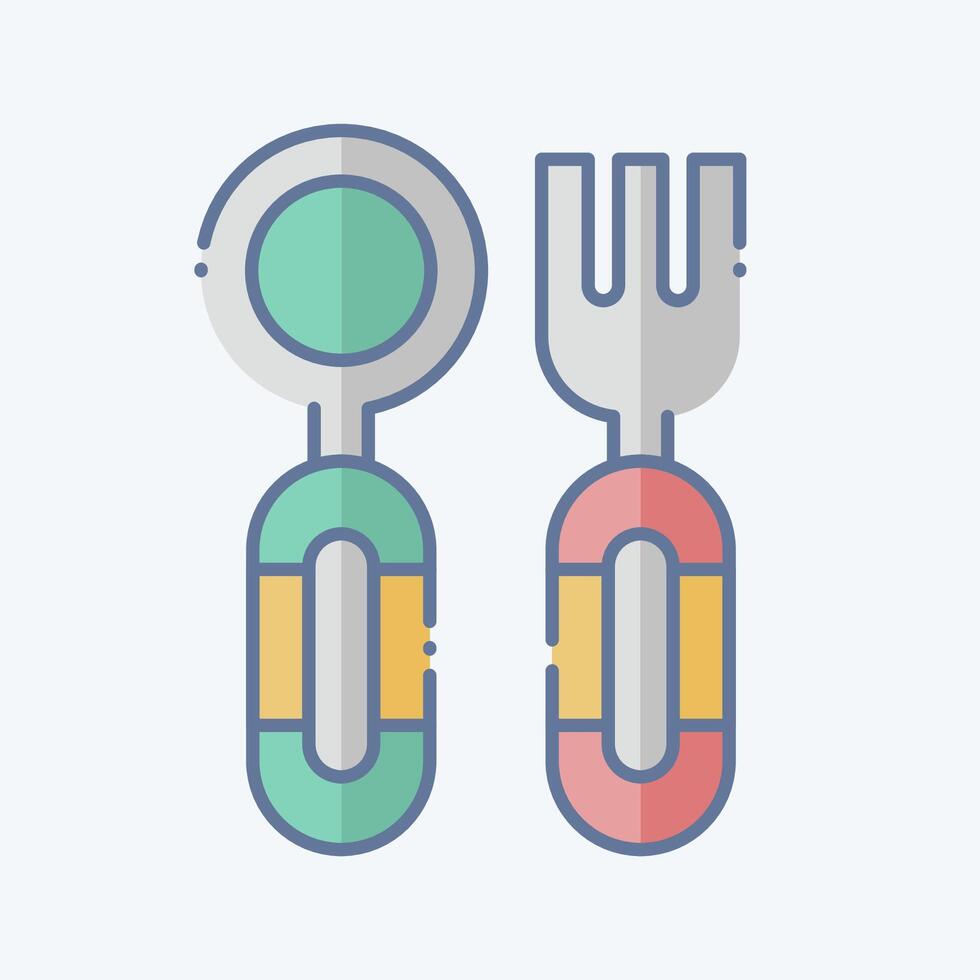 Icon Cutlery. related to Kindergarten symbol. doodle style. simple design editable. simple illustration vector