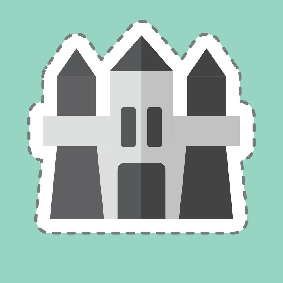 Sticker line cut Castle. related to Kindergarten symbol. simple design editable. simple illustration vector