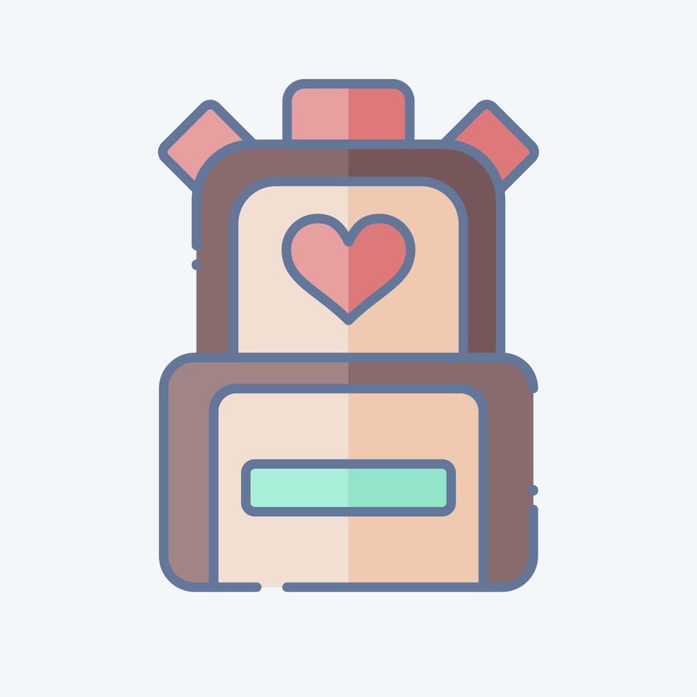 Icon School Bag. related to Kindergarten symbol. doodle style. simple design editable. simple illustration vector