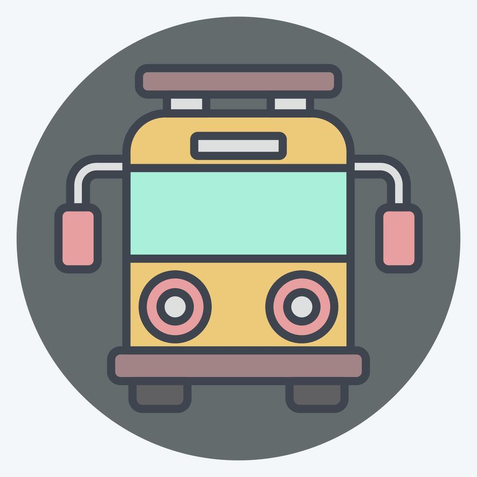 Icon School Bus. related to Kindergarten symbol. color mate style. simple design editable. simple illustration vector