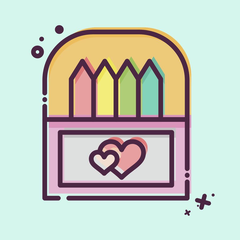 Icon Crayons. related to Kindergarten symbol. MBE style. simple design editable. simple illustration vector