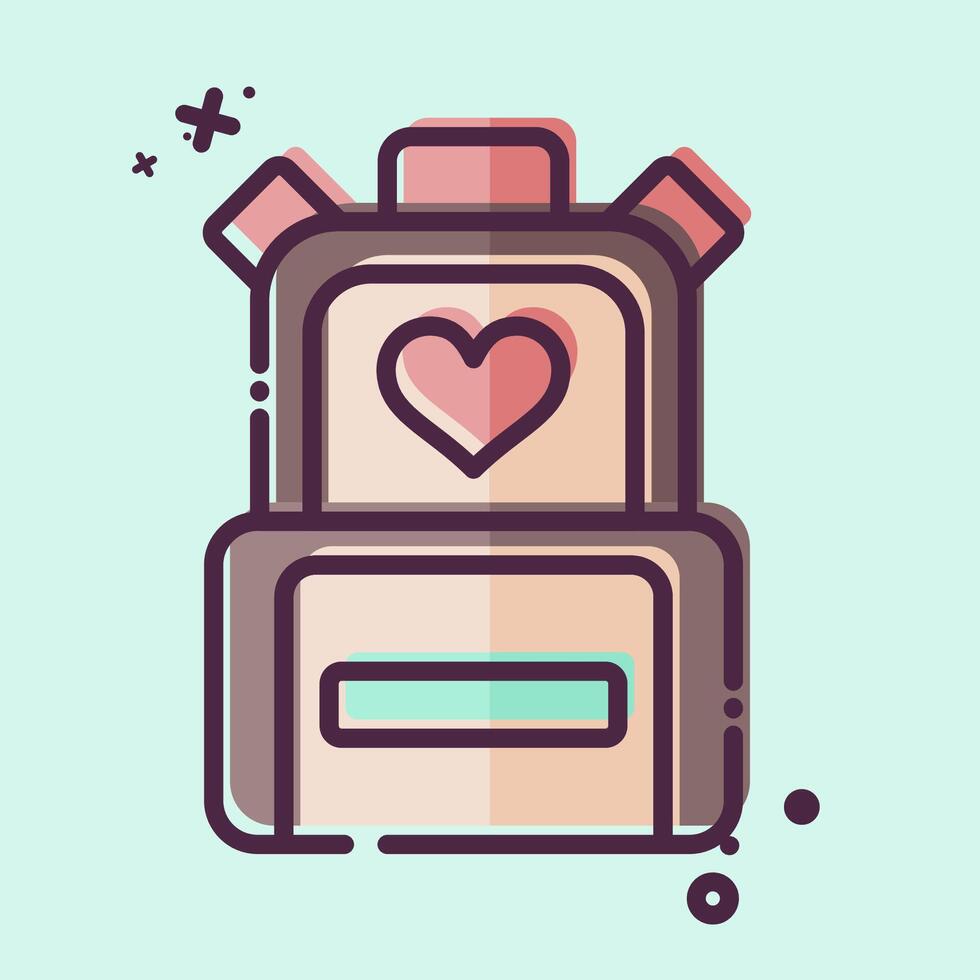 Icon School Bag. related to Kindergarten symbol. MBE style. simple design editable. simple illustration vector