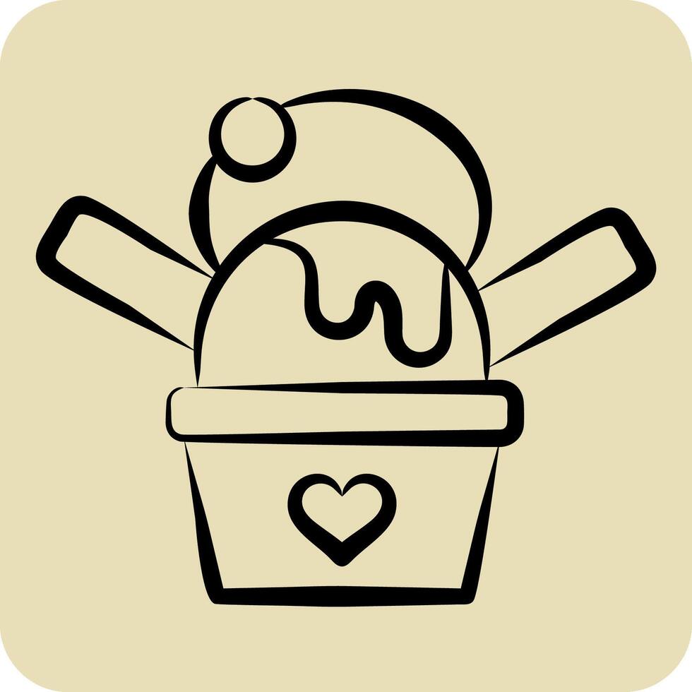 Icon Ice cream. related to Kindergarten symbol. hand drawn style. simple design editable. simple illustration vector