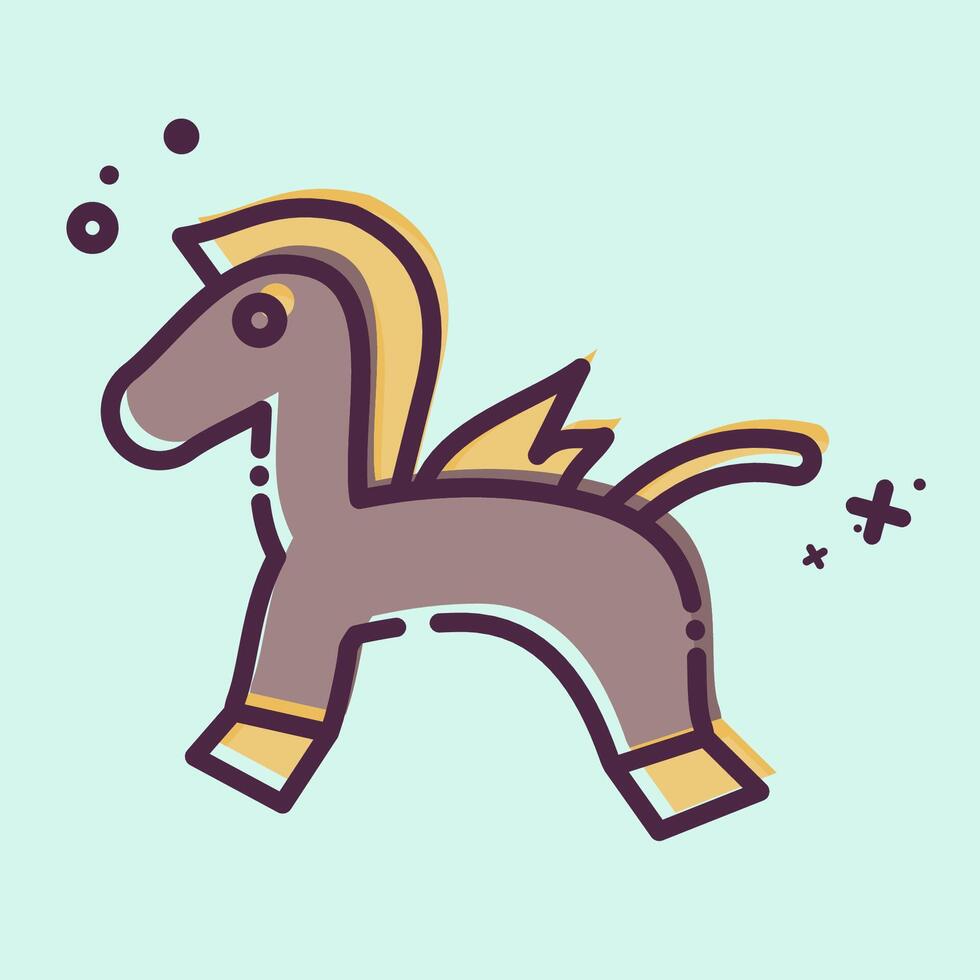 Icon Rocking Horse. related to Kindergarten symbol. MBE style. simple design editable. simple illustration vector