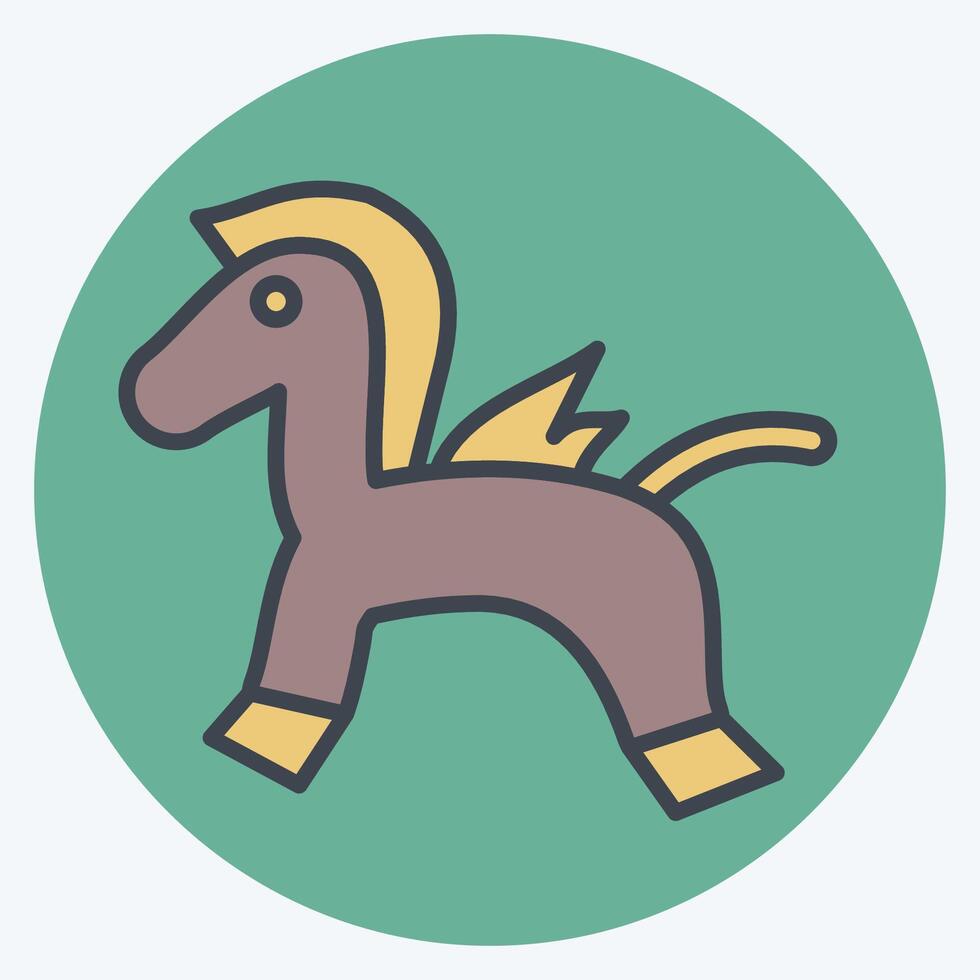 Icon Rocking Horse. related to Kindergarten symbol. color mate style. simple design editable. simple illustration vector