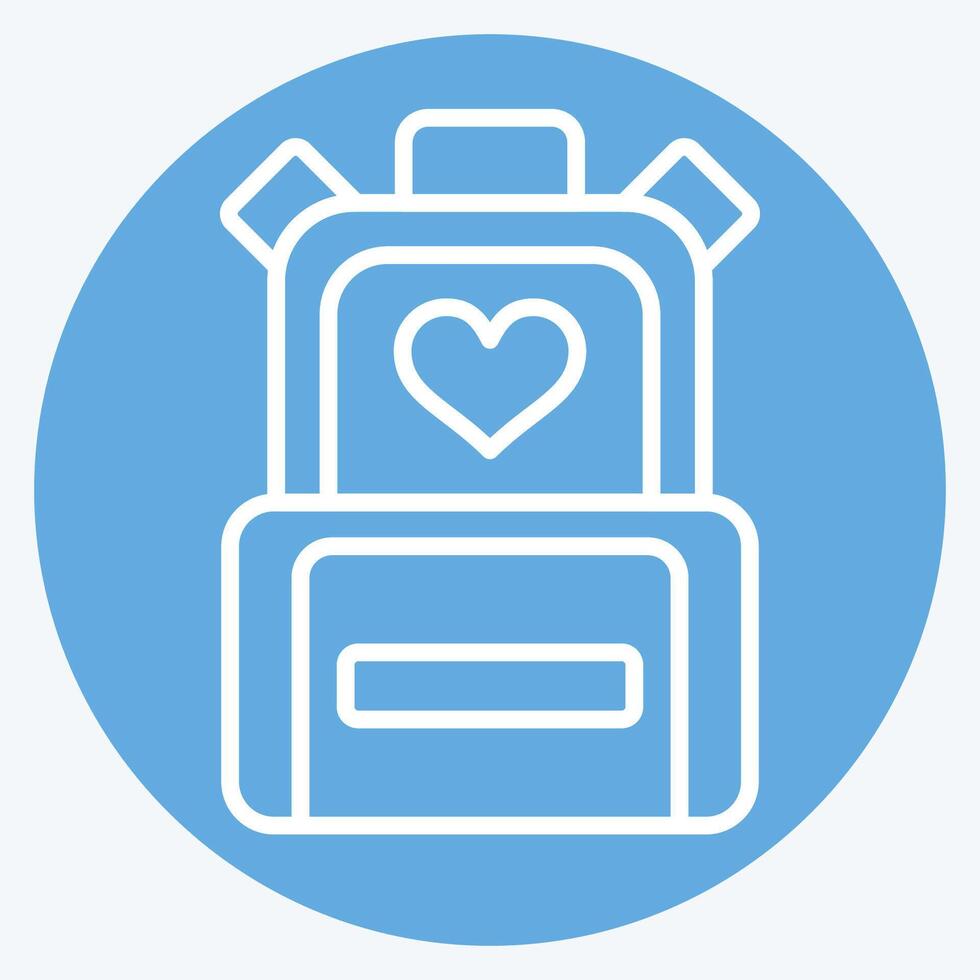 Icon School Bag. related to Kindergarten symbol. blue eyes style. simple design editable. simple illustration vector
