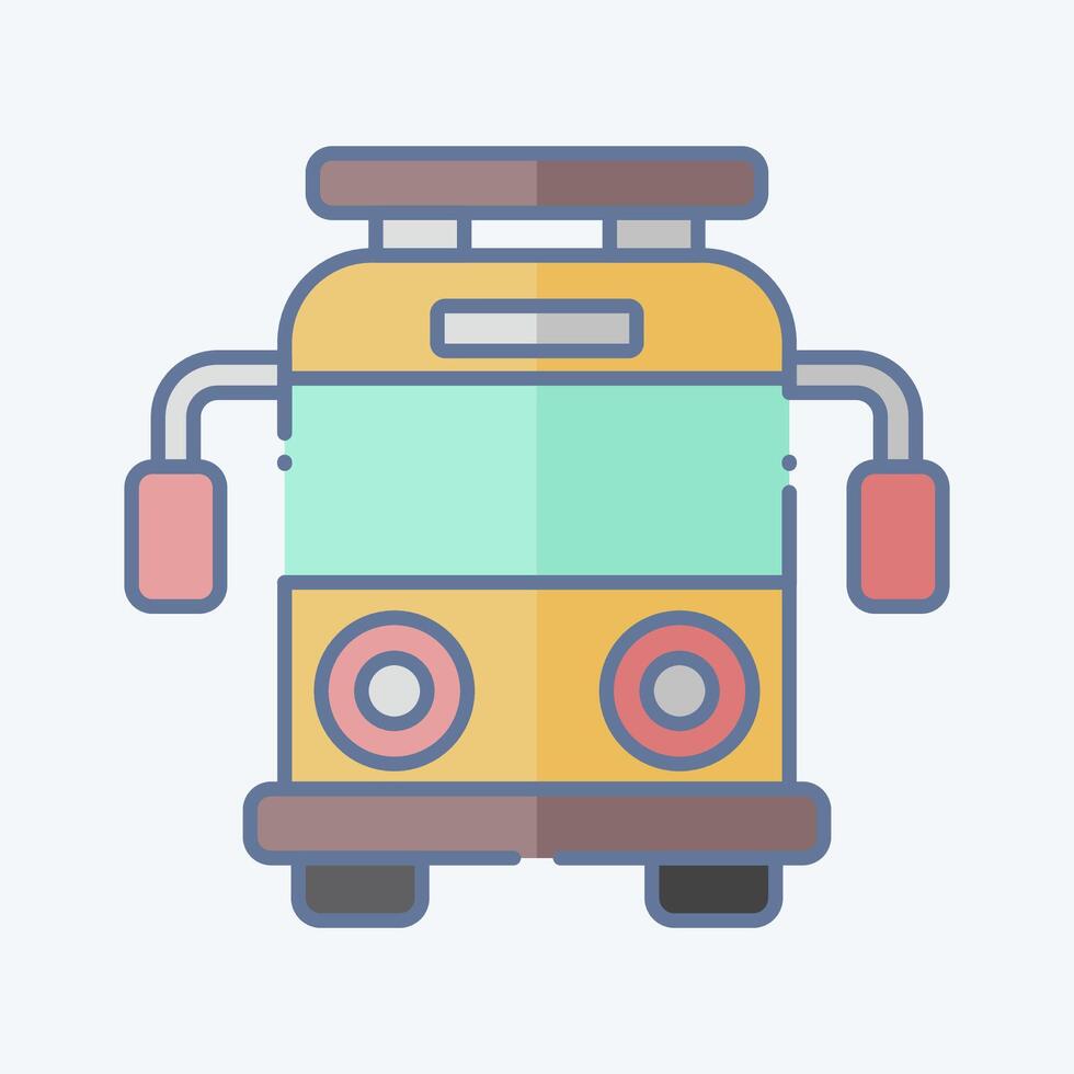 Icon School Bus. related to Kindergarten symbol. doodle style. simple design editable. simple illustration vector