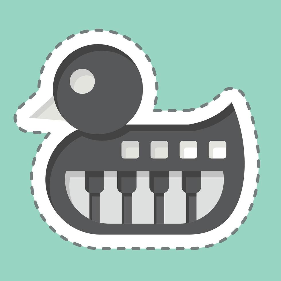 Sticker line cut Synthesizer. related to Kindergarten symbol. simple design editable. simple illustration vector